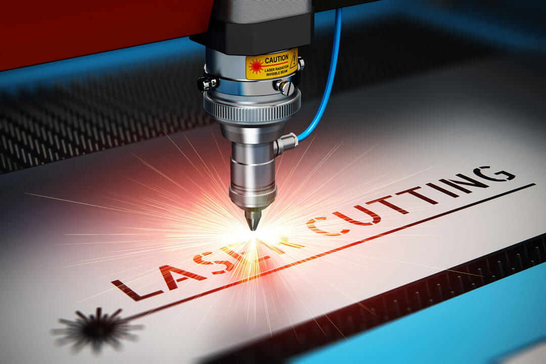 Laser cutting the words laser cutting smoothly in metal